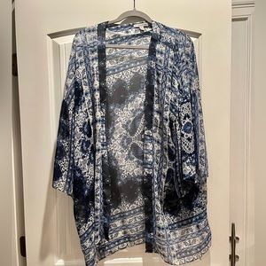 American Eagle Navy Printed Kimono
